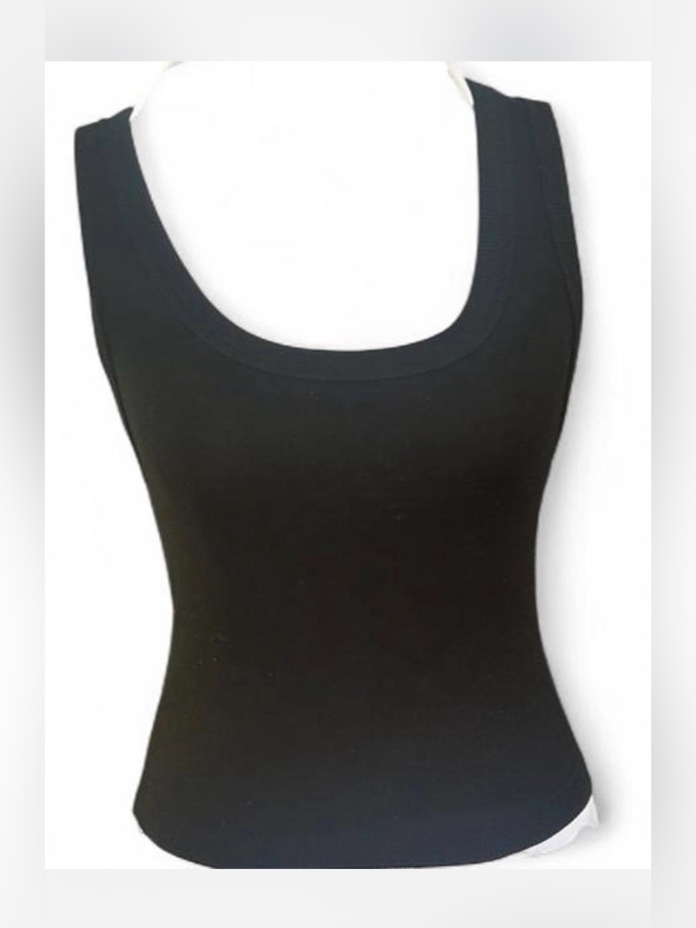 Universal Thread Women's Black Ribbed Knit Scoop Neck Sleeveless Tank Top, S